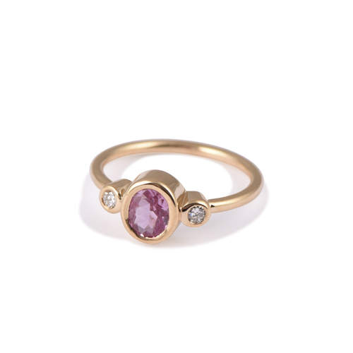 Bague Saphir étoile Rose En Argent Sterling 925 - Lindy Pink Star, Véritable, Style Art Déco